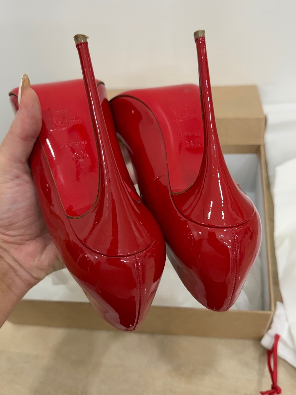 Christian Louboutin So Kate Red Patent Leather Pumps Heels 120mm w Box 38 1/2 - Picture 14 of 15